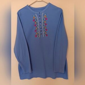 Woman Within thermal shirt decorative embroidery